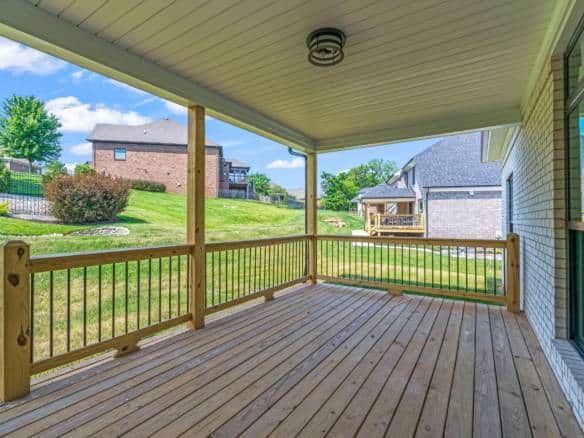Deck construction on a residential home at 5611 Morningside Drive.