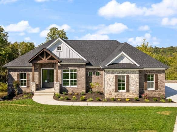 Beautiful new construction home with stone and siding exterior at 6307 Leyton Court.