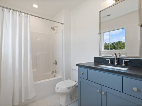 Modern bathroom renovation at 6308 Leyton Court.