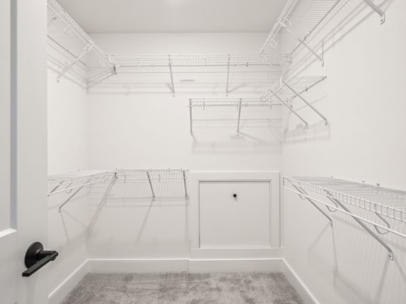 Closet storage with wire shelving at 6286 Clore Lane, showcasing organized and spacious design.