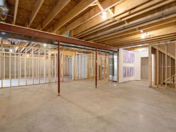 Interior framing and open space under construction at 3234 Catalpa Farms Dr.