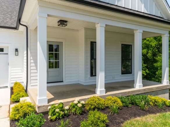 Modern White House Porch with Columns.