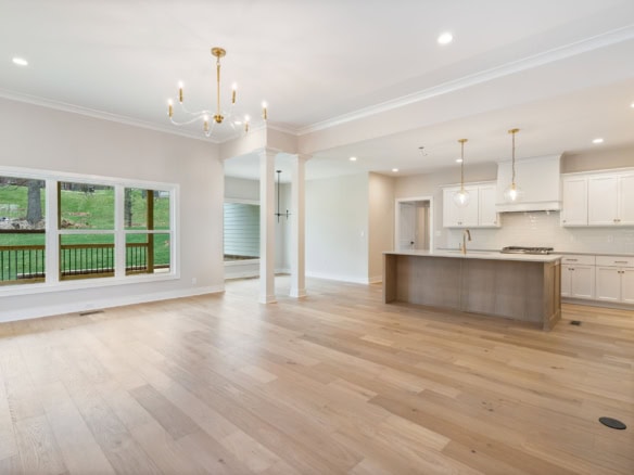 Spacious interior with large windows and contemporary design.
