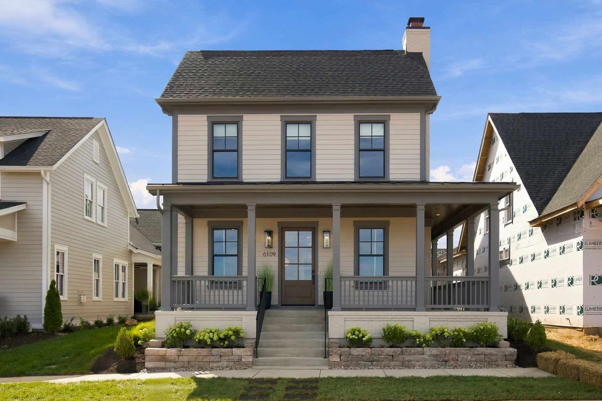 6109 Shooting Star Dr-01 Beautiful two-story home with front porch and well-maintained lawn in Louisville, KY.